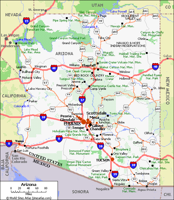 Geographical arizona map