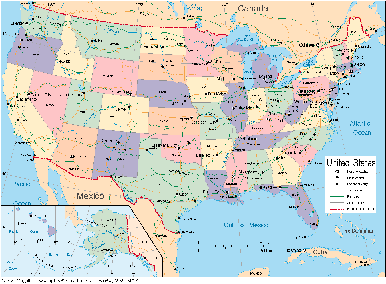 Usa Map Geographical
