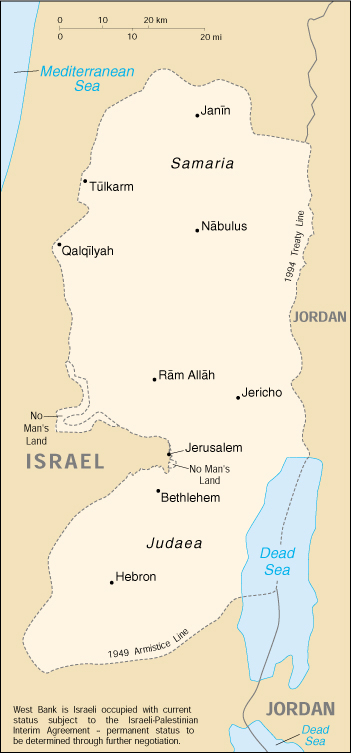 Map of west bank