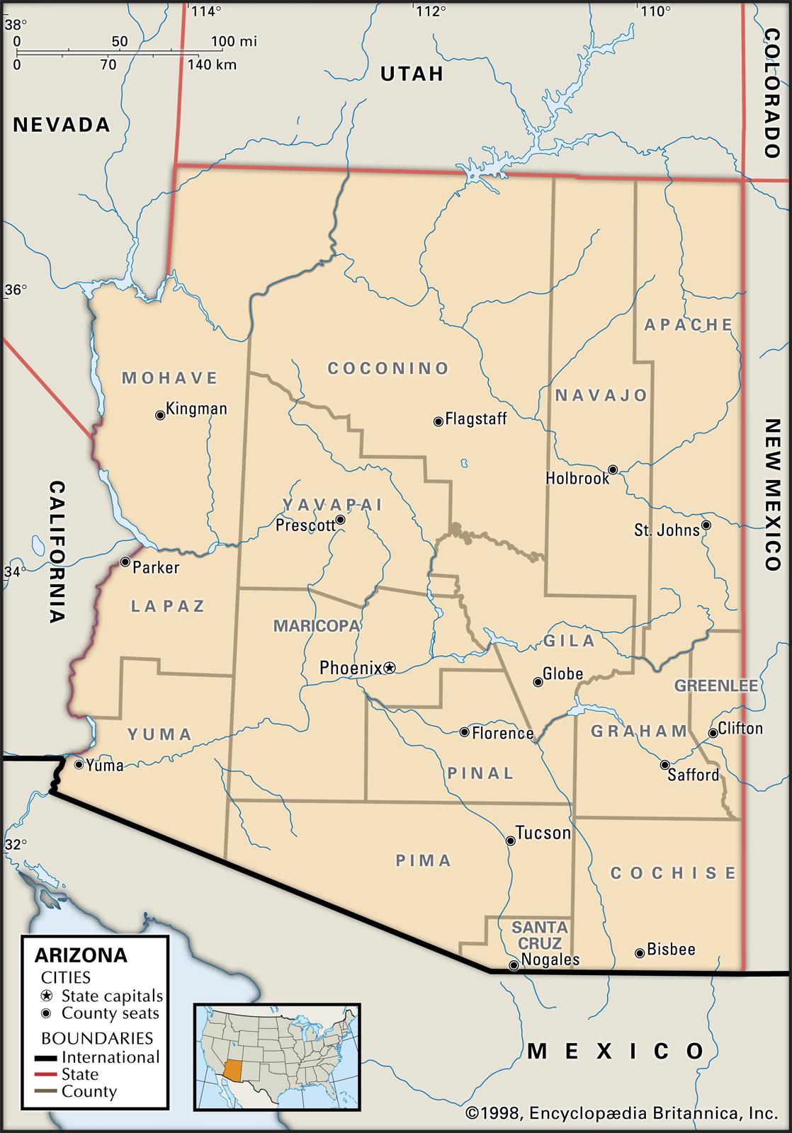 Arizona Counties Map